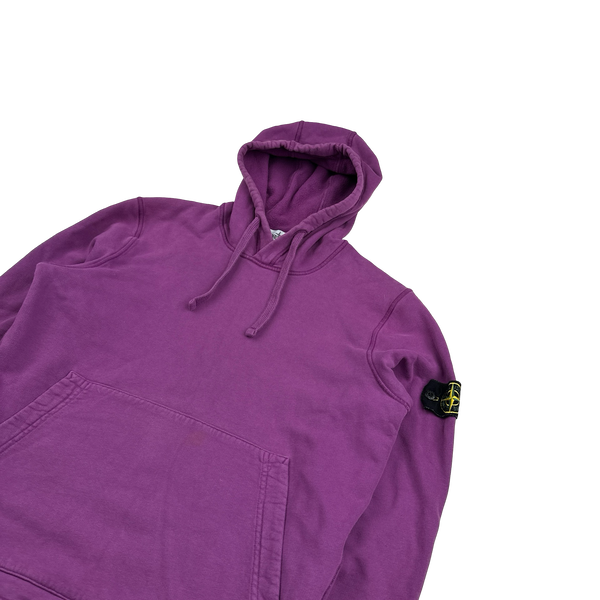Stone Island 2021 Purple Pullover Cotton Hoodie - Small
