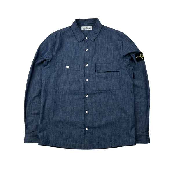 Stone Island 2017 Indigo Buttoned Shirt - Large