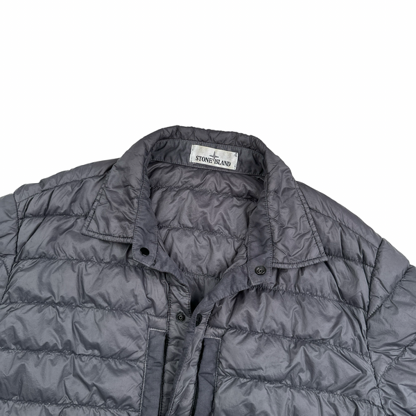 Stone Island 2018 Grey Micro Yarn Down Overshirt - Large