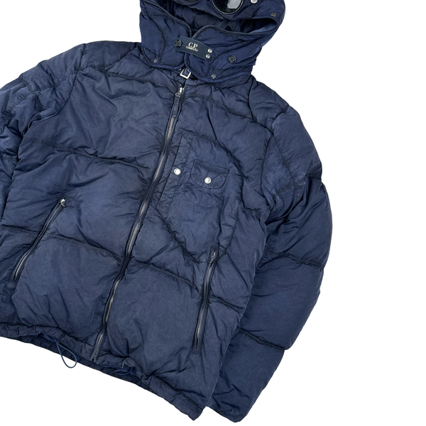 CP Company Blue Down Filled Frosted Nylon Puffer Jacket - Large