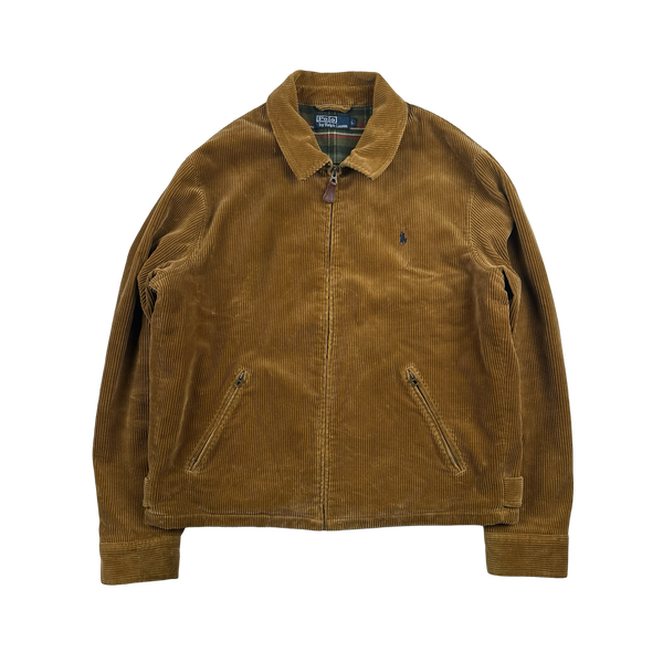 Ralph Lauren Brown Corduroy Cotton Lined Zipped Jacket - Large