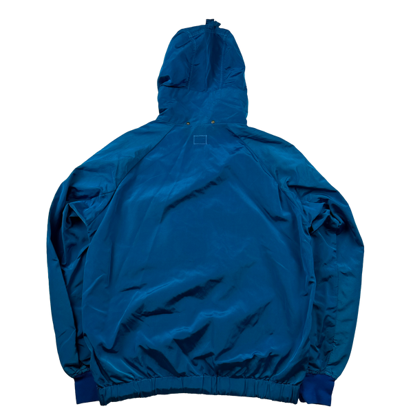 CP Company 2010 Nylon Shimmer Hooded Spellout Jacket - Medium
