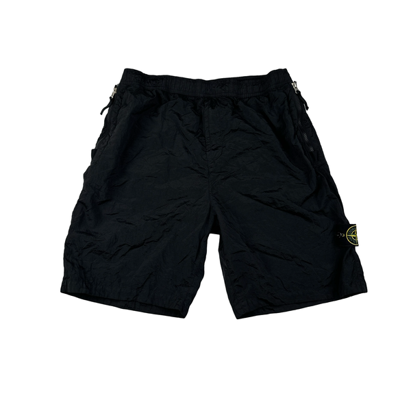 Stone Island 2023 Black Nylon Metal Econyl Shorts - Large