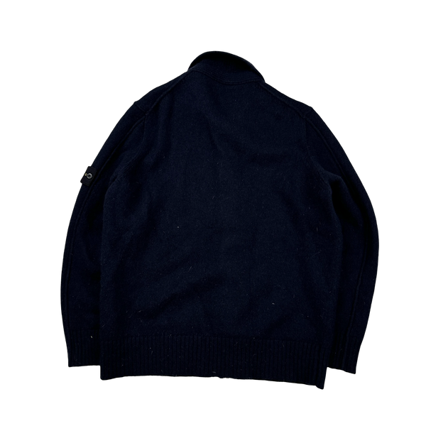 Stone Island 2011 Navy Wool High Neck Jumper - 3XL