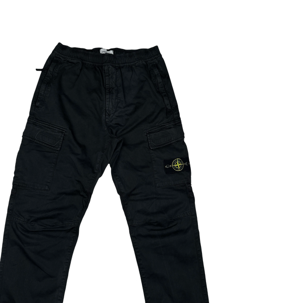 Stone Island 2021 Black RE T Cargo Trousers - 32"