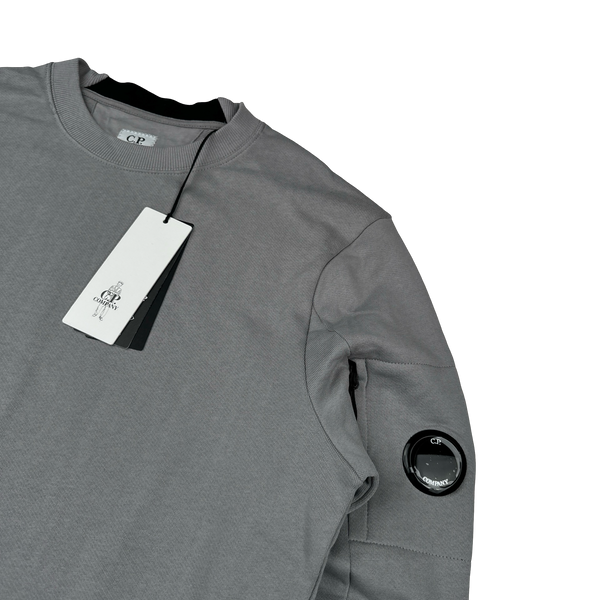 CP Company Stone Grey Cotton Lens Viewer Crewneck - Medium, Large, XL, XXL