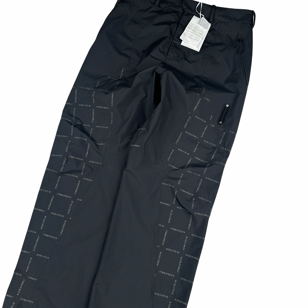 A Cold Wall Black Waterproof Monogram Walking Trousers - Small