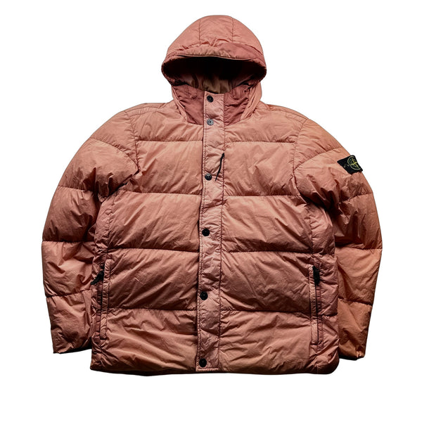 Stone Island Pink Crinkle Reps Down Puffer Jacket - 3XL