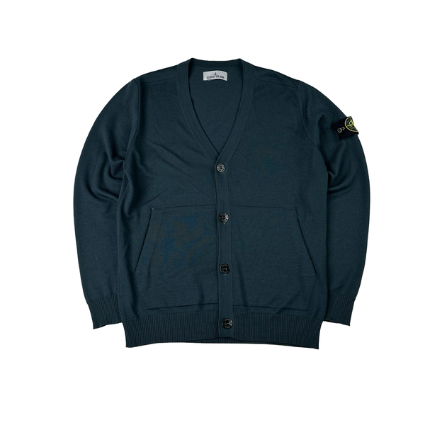 Stone Island Jade Knitted Cardigan Jumper - Medium