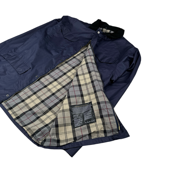 Barbour Nylon Flannel Lined Long Jacket - Large
