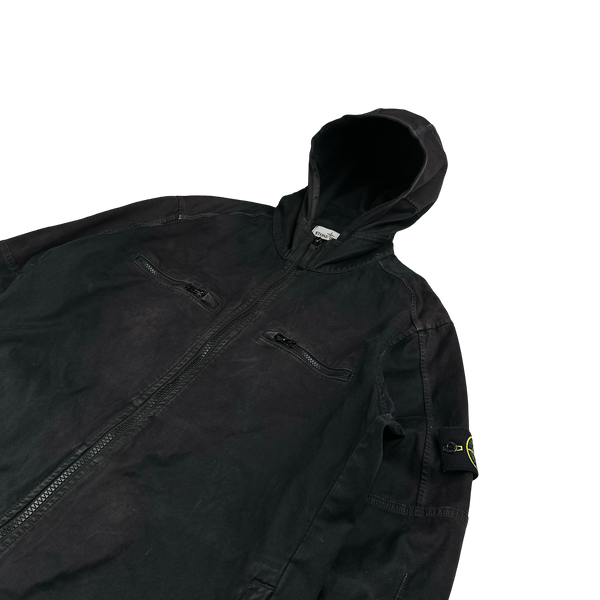 Stone Island 2016 Black Thick Cotton Hooded Overshirt - XL
