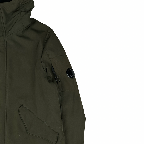 CP Company Khaki Fishtail Soft Shell Parka - Large