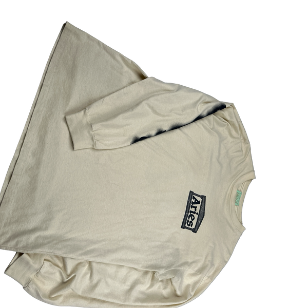 Aries Yellow Spellout Long sleeve Shirt - Large