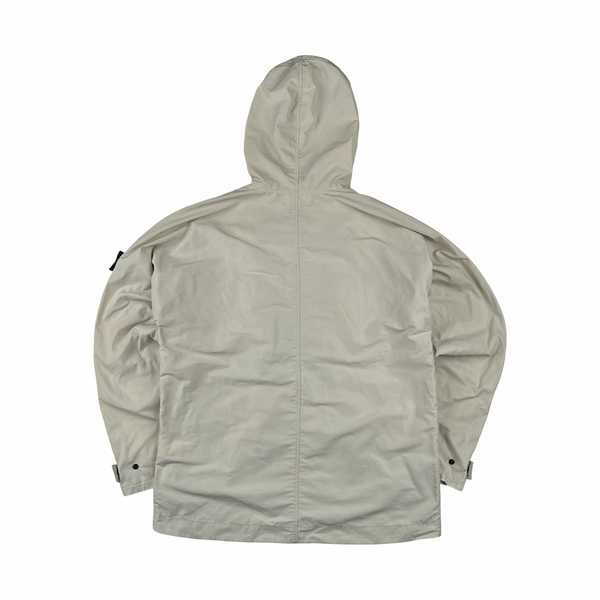 Stone Island 2020 Micro Reps Cream Rain Jacket - Large