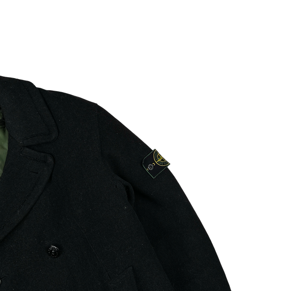 Stone Island Vintage 1996 Thick Wool Trench Coat - Medium