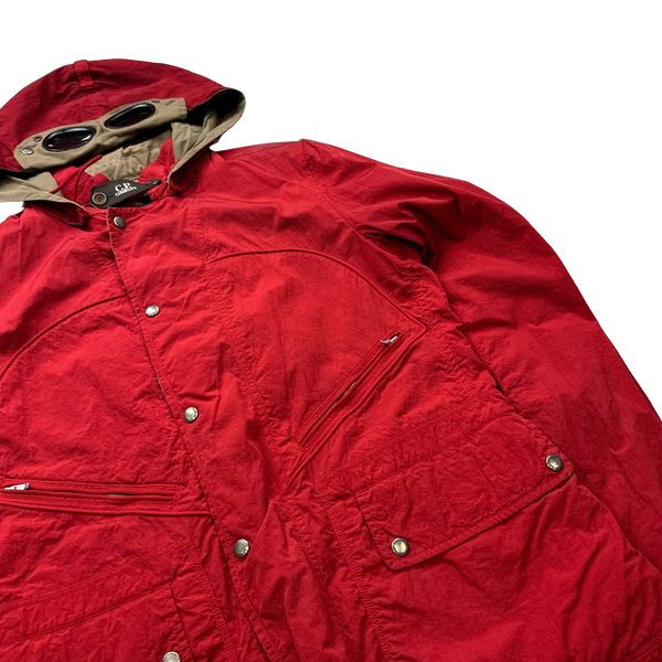 CP Company Reversible Red/Checked Goggle Jacket - Large