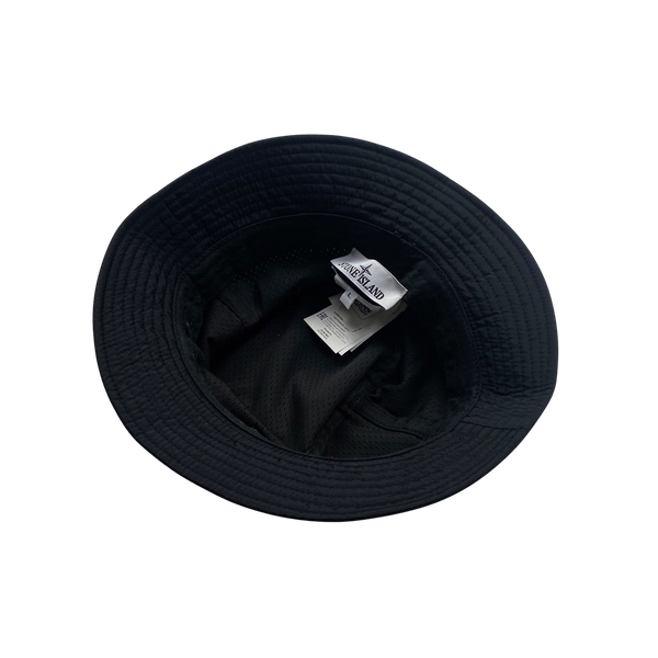 Stone Island 2023 Black Econyl Nylon Bucket Hat - Large