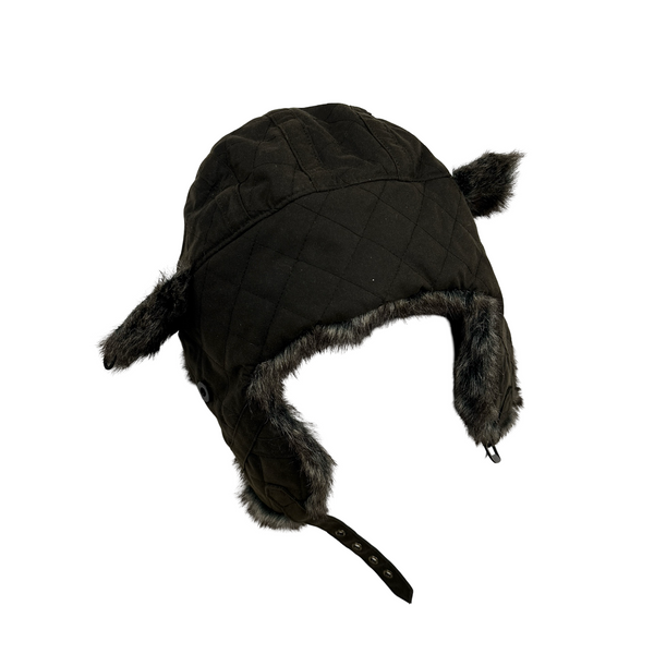 Barbour Khaki Faux Fur Waxed Ushanka Hat - Large