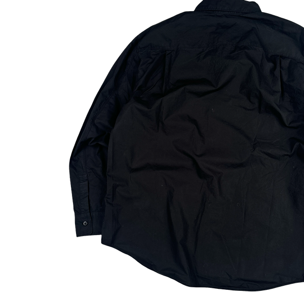 Stone Island 2024 Black Light Cotton Spellout Shirt - Large