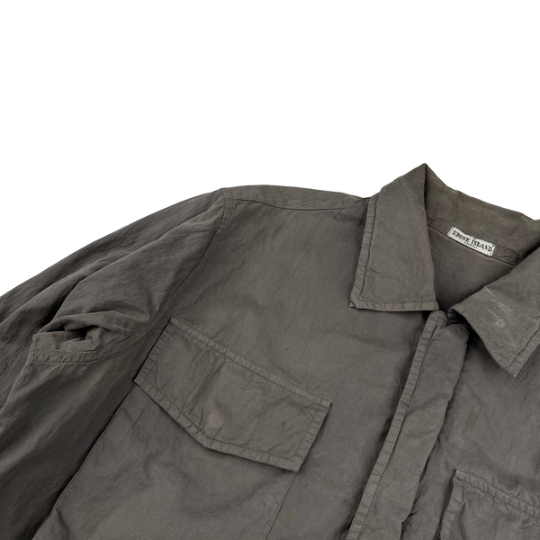 Stone Island 2008 Nylon Blend Brown Overshirt - Large