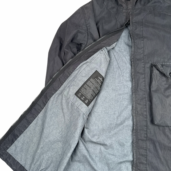 Stone Island 2019 Black 50 Fili Resinata Ghost Parka Jacket - Medium