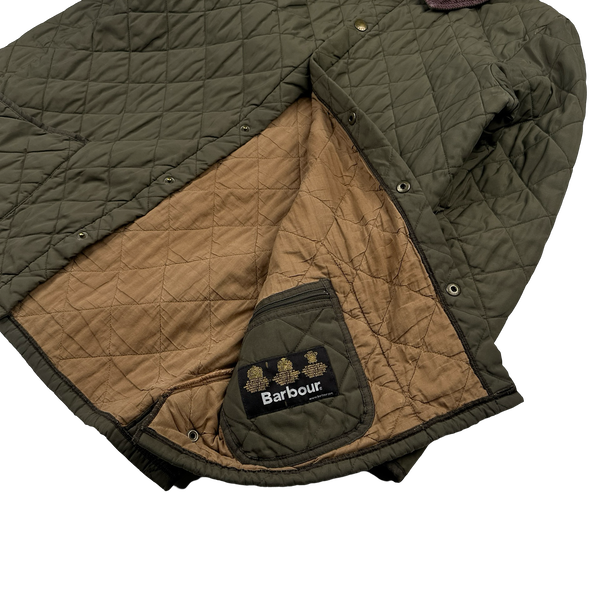 Barbour Khaki Diamond Quilted Shooting Jacket - Large