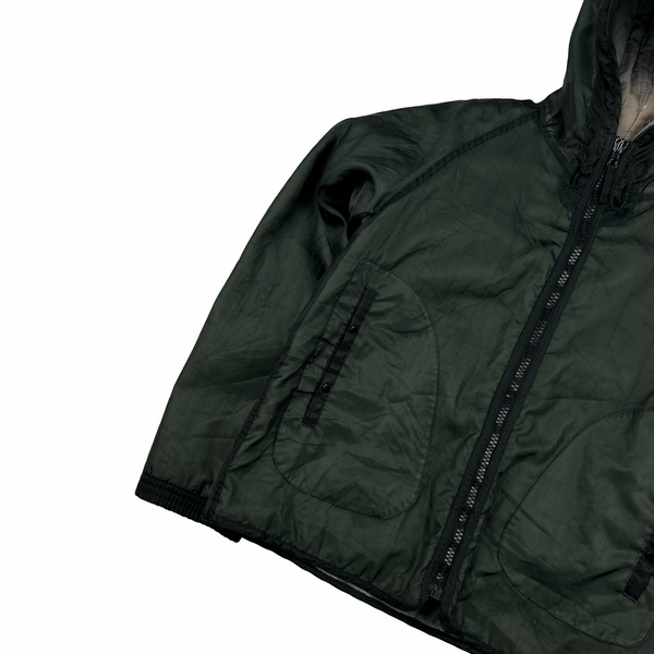 Stone Island Green 2002 Vintage Cotton Lined Monofilament Mesh Jacket - Large