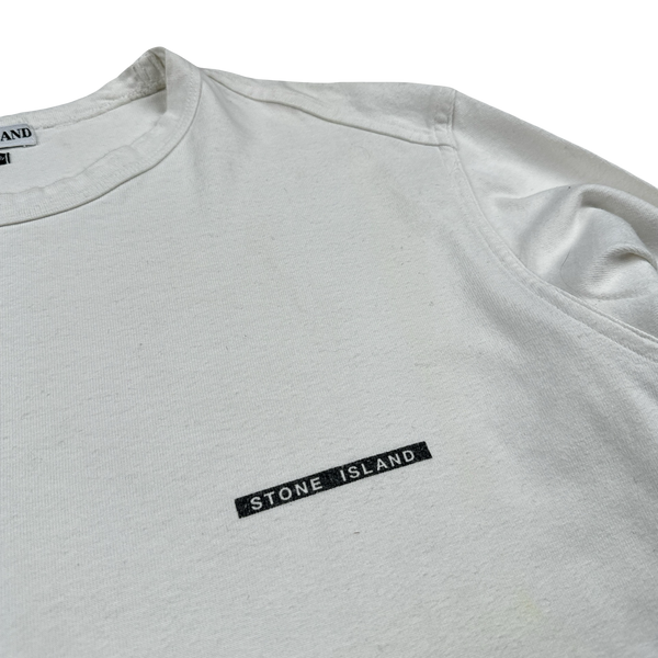 Stone Island Vintage 2000 Spellout Cotton Longsleeve Crewneck T Shirt - Medium