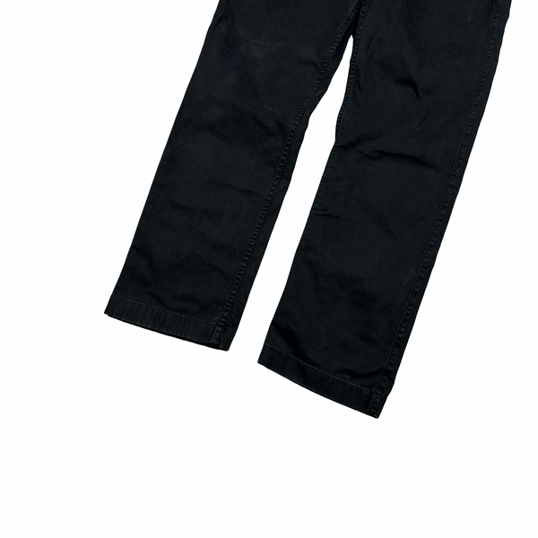 Stone Island Black Straight Fit Belt Badge Trousers - Medium