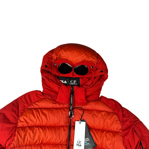 CP Company X Fila Red D D Shell Down Filled Goggle Jacket - Large