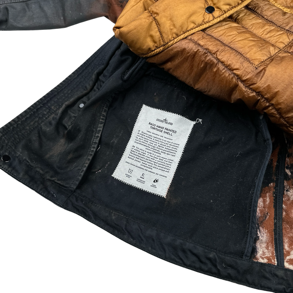Stone Island 2014 Raso Hand Painted Tortoise Shell Camo Field Jacket - Large