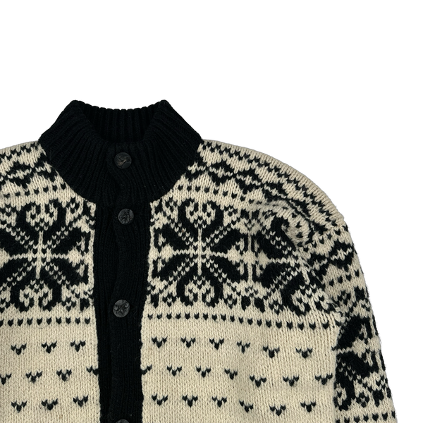 Ralph Lauren Wool Cable Knit Buttoned Folk Style Jumper - Large