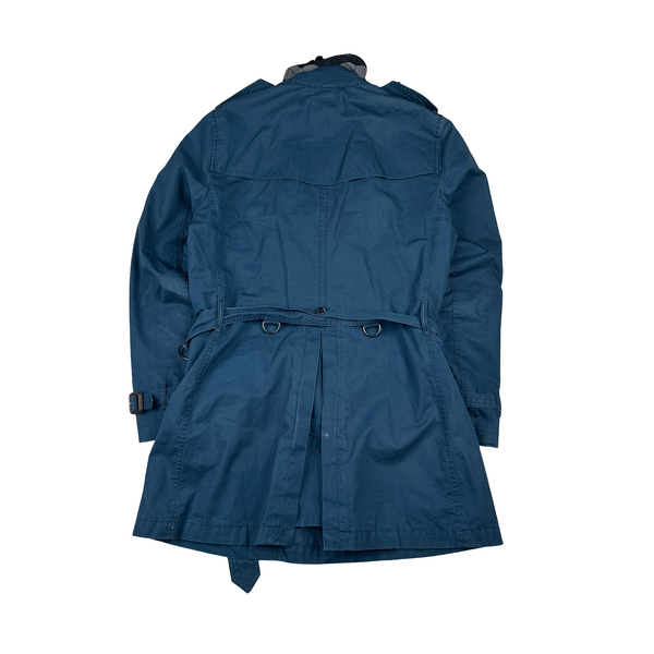 Burberry Brit Navy Nova Check Lined Trench Coat - Medium