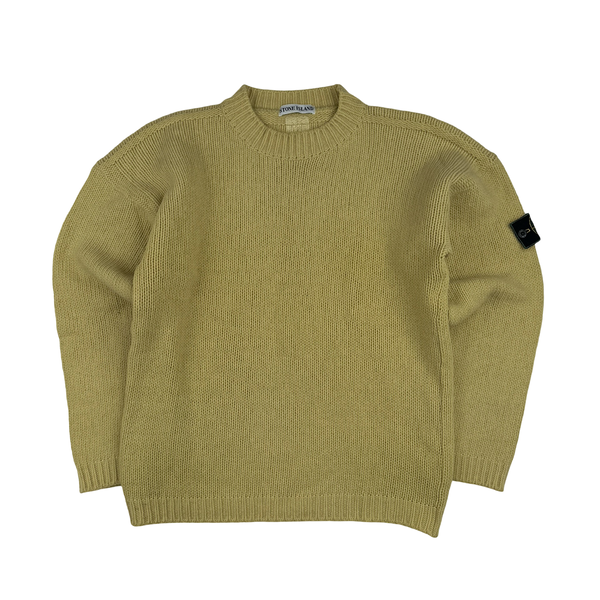 Stone Island Vintage Lemon Knit Crewneck Pullover - Small