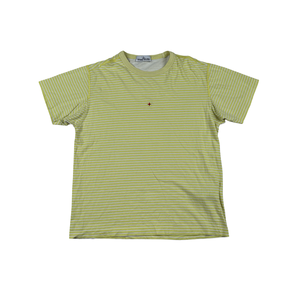 Stone Island 2019 Yellow Striped Marina T Shirt - XL
