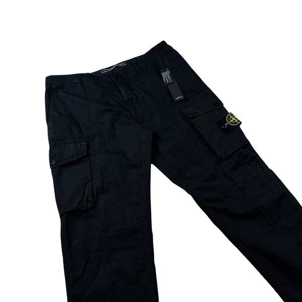 Stone Island Slim Fit Black Cargo Trousers - 36"