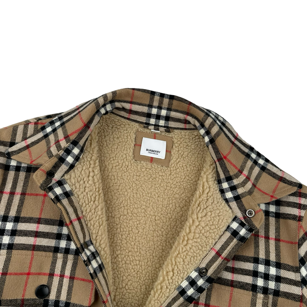 Burberry Nova Check Fleece Lined Buttoned Flannel Jacket - Medium
