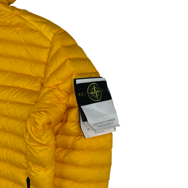 Stone Island Yellow Loom Woven R Nylon Down TC Puffer - XL