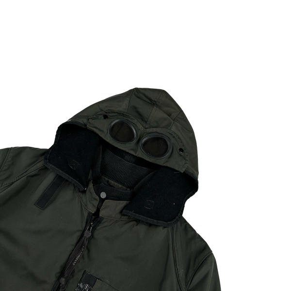 CP Company 2006 Dark Green Multi Pocket Leinster 200 Wool Lined Goggle Jacket - XL