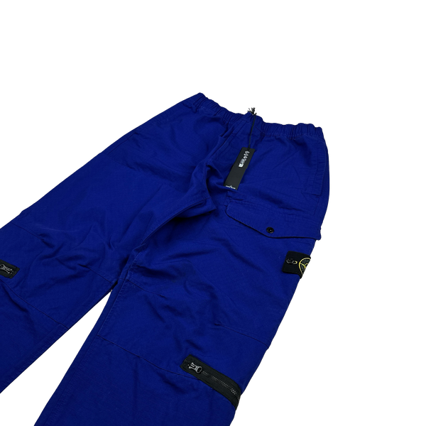 Stone Island 2023 Blue Ripstop LO Cotton Cargos - 33"