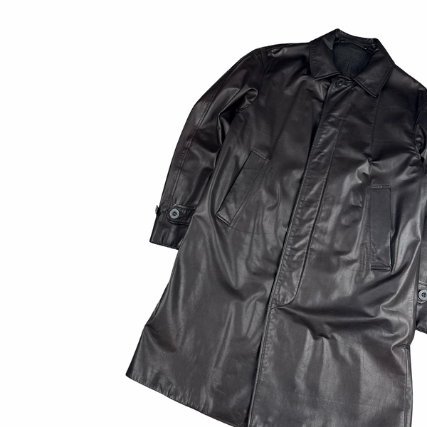 Louis Vuitton Vintage Leather Cashmere Liner Coat - Small