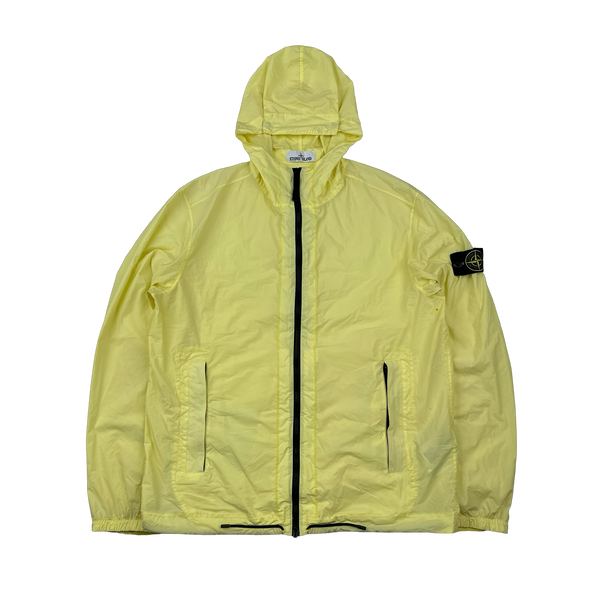 Stone Island 2020 Yellow Skin Touch Nylon Hooded Jacket - Large