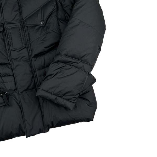 Stone Island 2009 Grey Opaque Nylon Tela Down Mesh Badge Puffer - Small