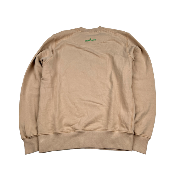 Stone Island 2021 Peach 3D Rubber Logo Sweatshirt - Small