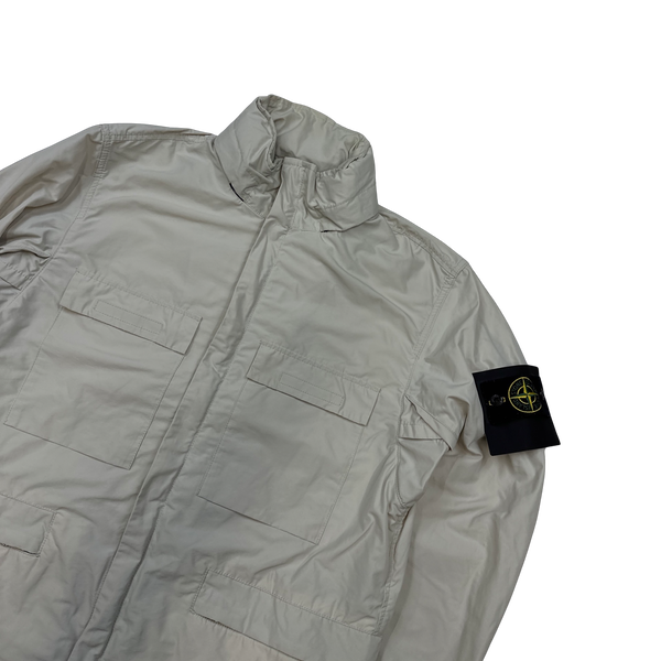 Stone Island 2020 Cream Micro Reps Field Multi Pocket Jacket - Medium