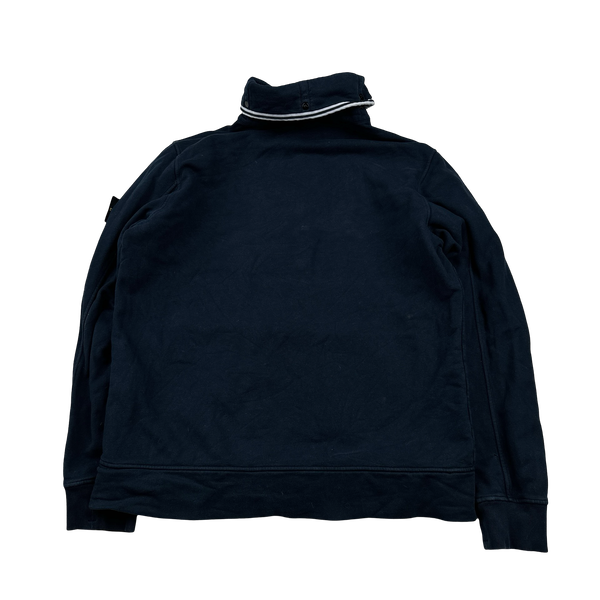 Stone Island 2021 Navy High Neck Collared Jumper - Medium
