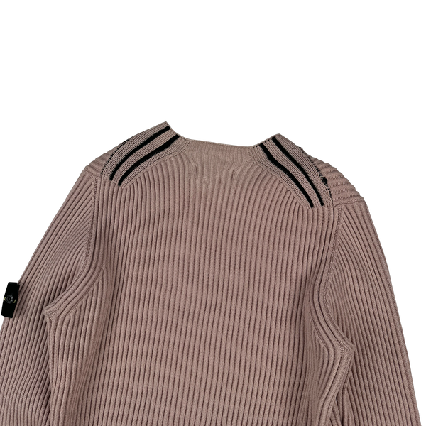 Stone Island 2005 Pink Thick Ribbed Pullover Jumper - Small