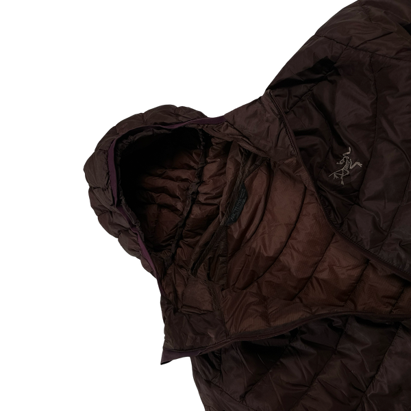 Arcteryx Burgundy Down Filled Zipped Hooded Jacket - Women’s XL