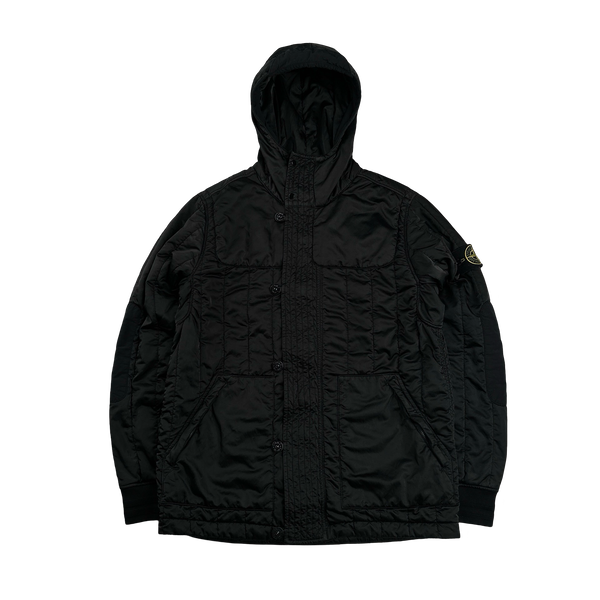 Stone Island 2021 Black Nylon Raso Quilted-TC Jacket - Small