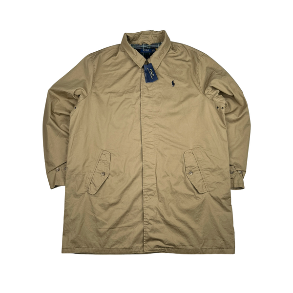 Ralph Lauren City Walking Beige Cotton Long Jacket - XXL